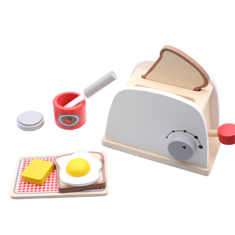 Picture of Children's Play Home Simulation Bread Machine Boys and Girls Mixer Cooking Kitchen Toy Set Wooden