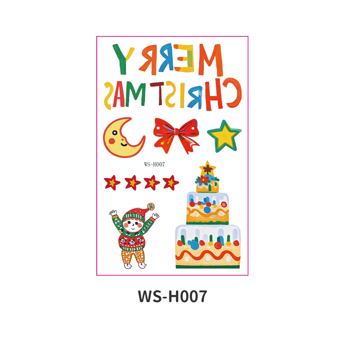 Picture of New Christmas Tattoo Sticker Children Cartoon Holiday Party Atmosphere Eco-friendly Waterproof Face Sticker Elk Tattoo Sticker
