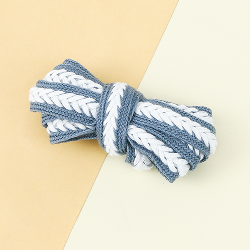 Picture of Marshmallow Two-Color Wheat Ear Shoelaces 1.5cm Casual Shoes Sneakers Twist Woven Cotton Shoelaces Ready for Cross-Border Wholesale