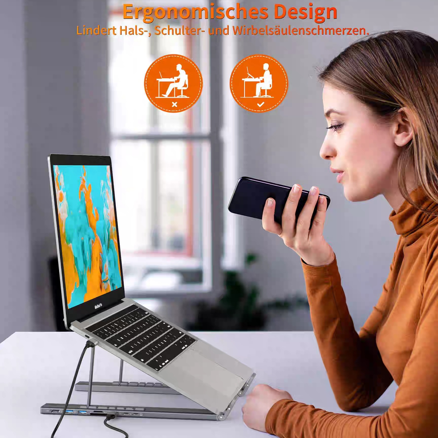 Picture of Manufacturer Supplies Laptop Stand Docking Station Aluminum Alloy Retractable Stand Laptop Stand