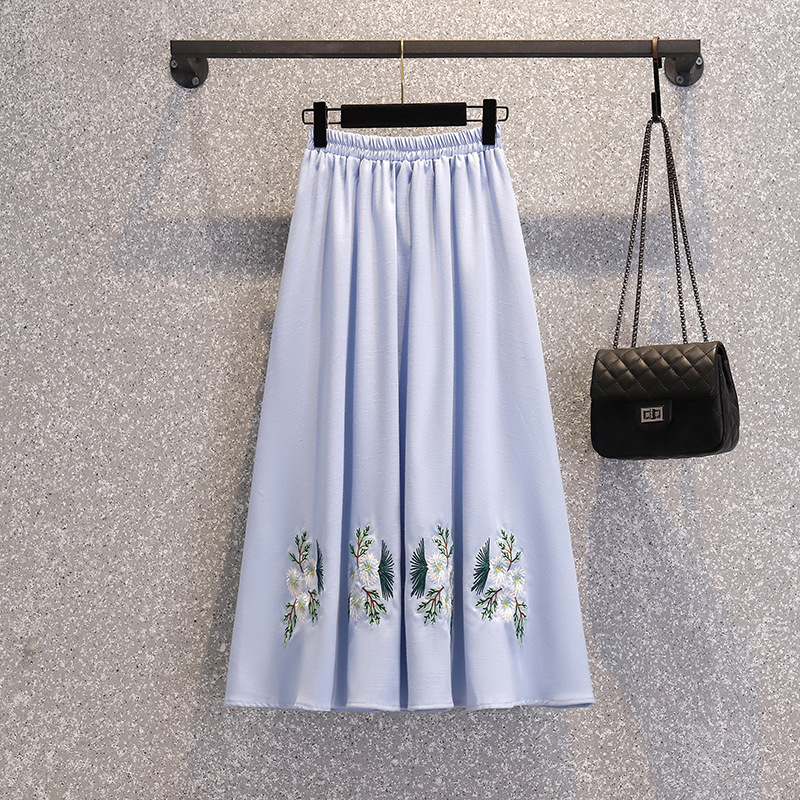 Picture of Strict Selection of Retro National Style Daily Improved Tang Suit Cheongsam Cotton and Linen Embroidered Top Chinese Style Seven-point Sleeve Tea Dress Skirt