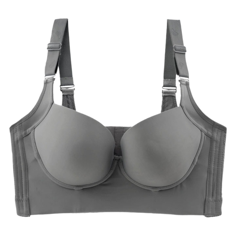 Picture of Plus Size Seamless Intimates Push-Up and Auxiliary Breasts Anti-Sagging Thin Section Fat mm 100kg Big Breasts Showing Small Bra Summer Women