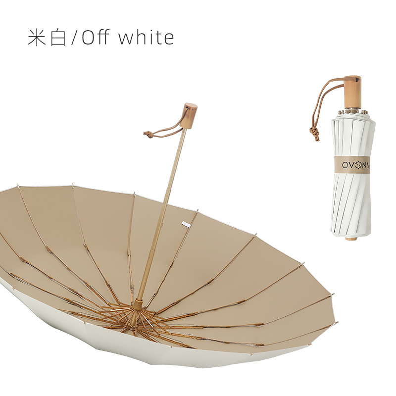 Picture of Large wholesale 16 bone automatic long handle umbrella sunshade sunscreen straight rod umbrella men's and women's dual-use umbrella customized advertising