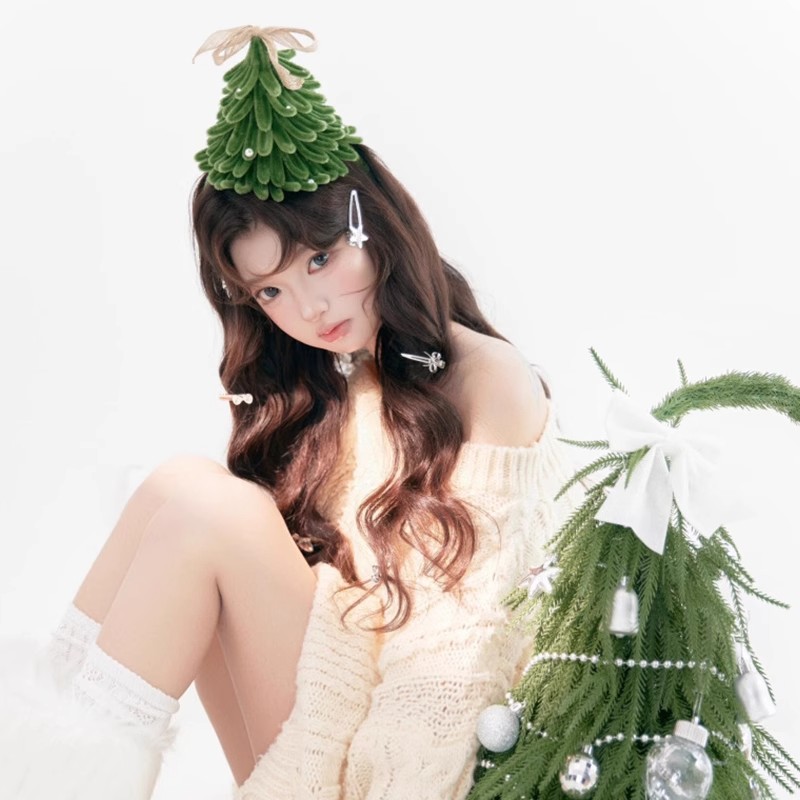 Picture of christmas headdress christmas tree hairband diy twist stick christmas hair accessories women's holiday dress decoration gift headband
