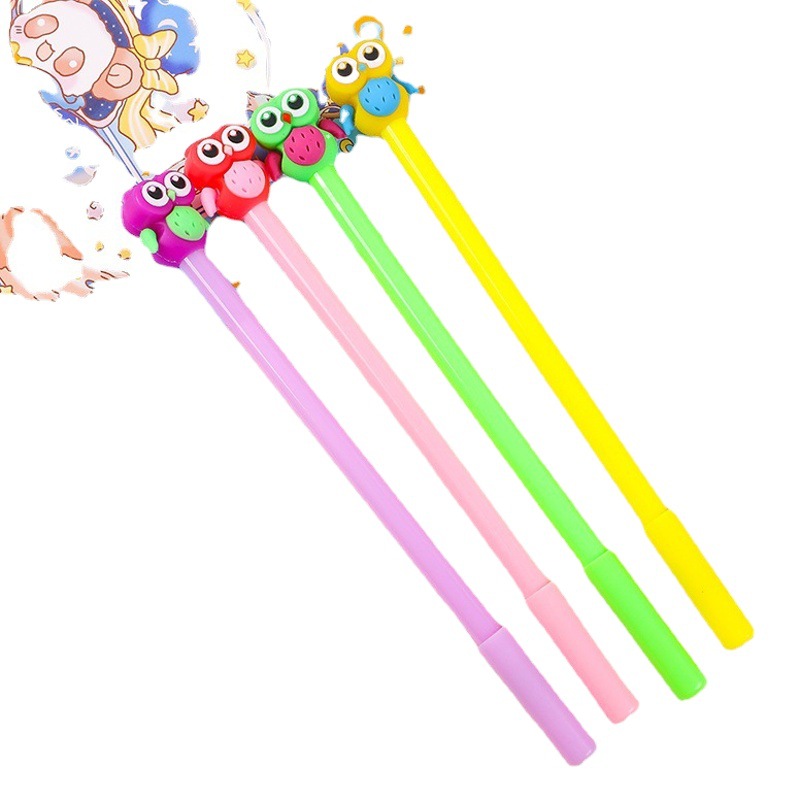 Creative cute colorful owl three-dimensional gel pen black water pen signature pen student writing pen Stationery Shop Wholesale