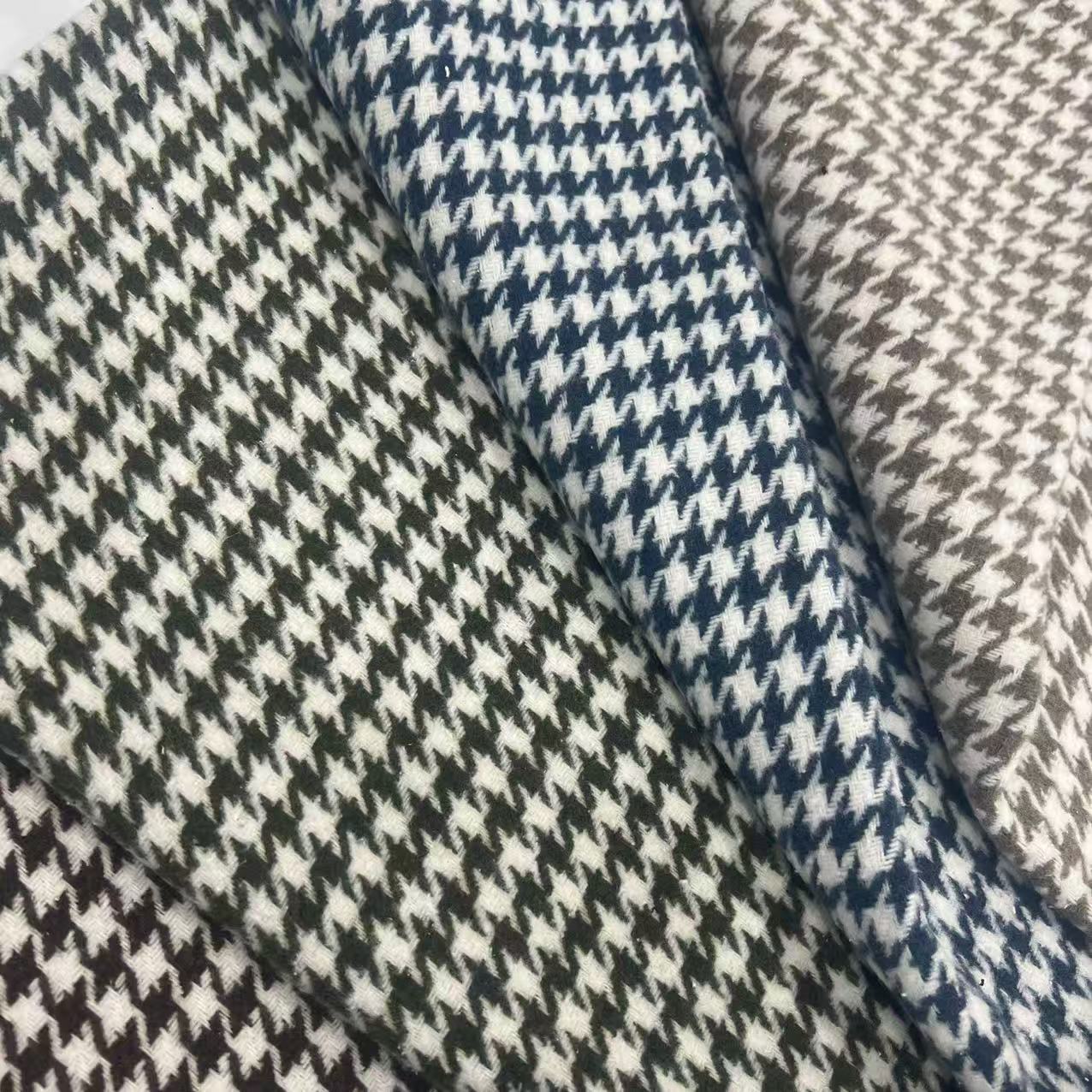 Picture of Shaoxing factory in stock wool-containing autumn and winter houndstooth overalls and tweed fashion shoes and hats bags crazy bird woolen tweed fabric