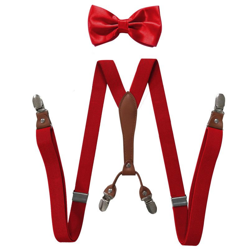 Picture of Cross-Border Supply 2.5cm Adult 4-Clip Elastic Suspenders Unisex Elastic Suspenders Set