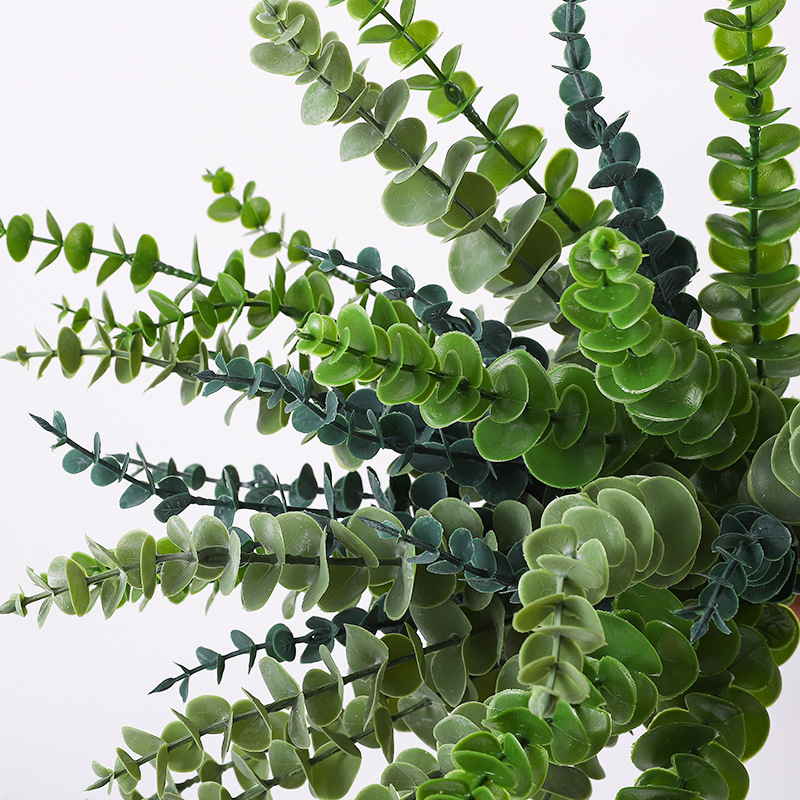 Picture of Cross-Border single eucalyptus leaf money leaf decoration wedding decoration simulation green plant artificial flower eucalyptus wholesale
