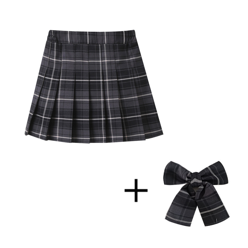 Picture of Girls' skirt children's clothing Korean style new preppy style children's short skirt class clothes plaid skirt medium and large children's pleated skirt