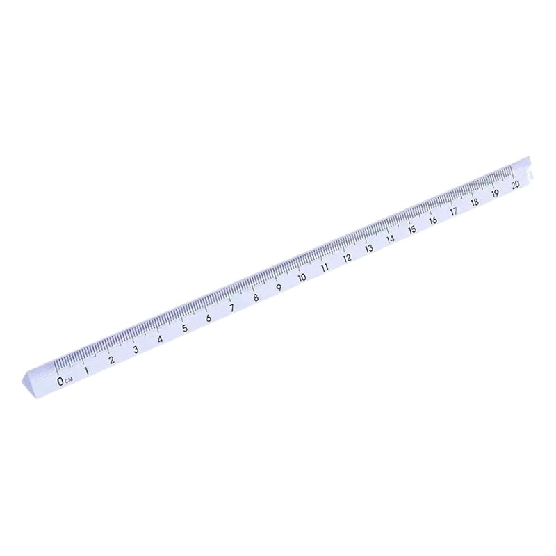 Unprinted wind transparent plastic triangle ruler student stationery 15cm ruler three-dimensional triangular ruler scale tool