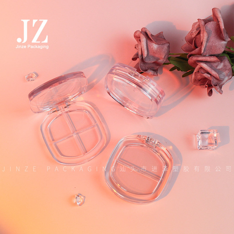 Jinze Fully Transparent Single Color Multi-Color Eye Shadow Palette Blush Palette Highlighter Palette Plastic Empty Box Packaging Material