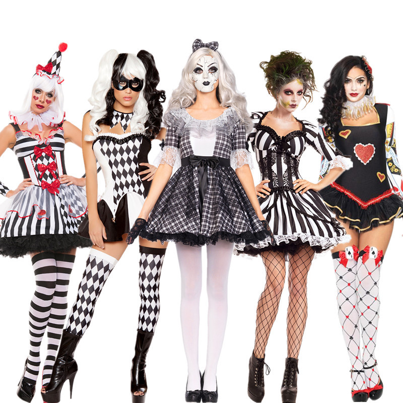 Halloween Costume cosplay Sexy Circus Clown Tamer Vampire Bride Night Shop ds Costume