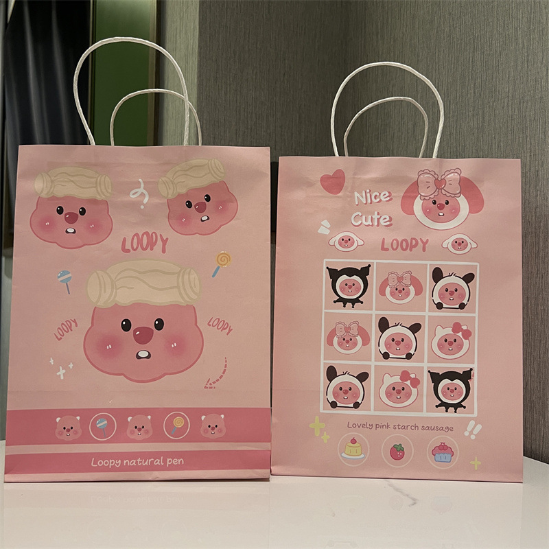 Ruby cute paper bag gift bag high-looking girl heart large capacity student birthday bag ins style gift bag