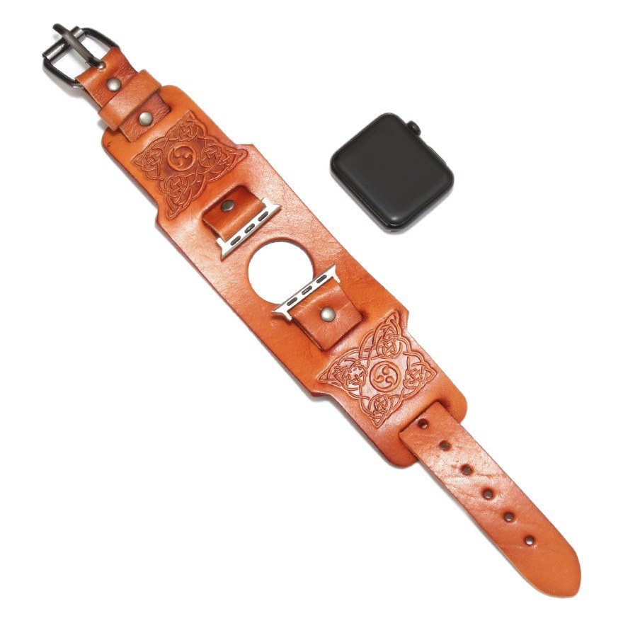 European and American style retro watch strap apple watch for apple watch universal model leather high-end strap