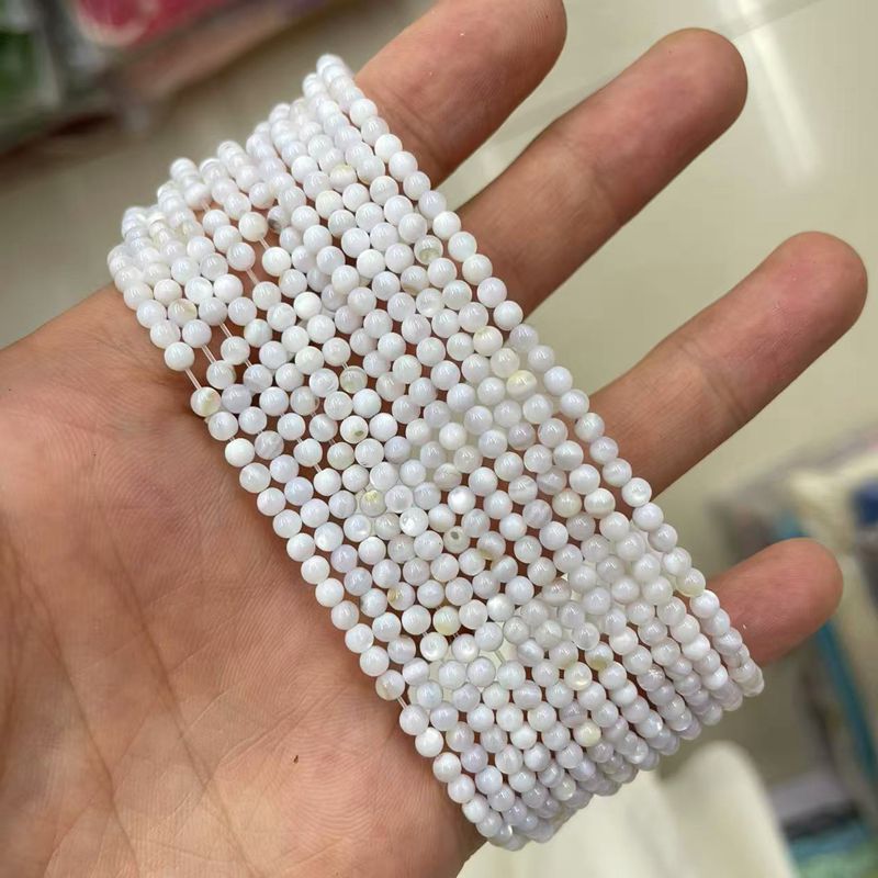 Picture of 3mm Natural Freshwater Shell Beads Round Beads Colorful DIY Jewelry Accessories Hairpin Shell Beads Bracelet Necklace Clavicle Chain Beads