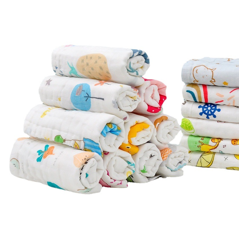 Strict Selection of Children's Six-Layer Cotton Gauze Towel Seersucker Sipe Towel Kindergarten Baby Square
