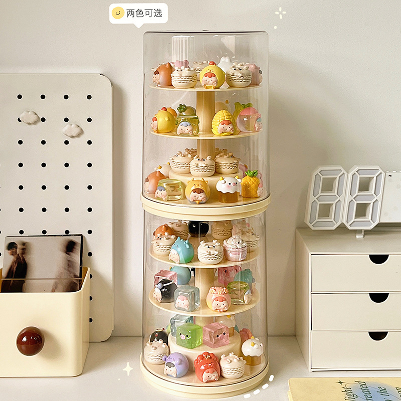 Greedy cubs adorable display box rotating blind box storage display rack transparent acrylic ornaments hand display cabinet