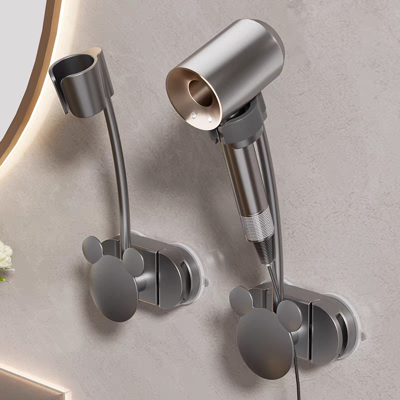 Suction Cup Hair Dryer Storage Rack Bathroom Punch-Free Rotating Lazy Person's Hands-Free Bracket Storage Rack Hair Dryer Rack