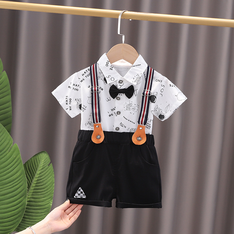 Picture of Cross-border Children's Wear Summer Wear Boy's suit Baby Summer Full Print Astronaut Shirt Overalls Two-piece Set