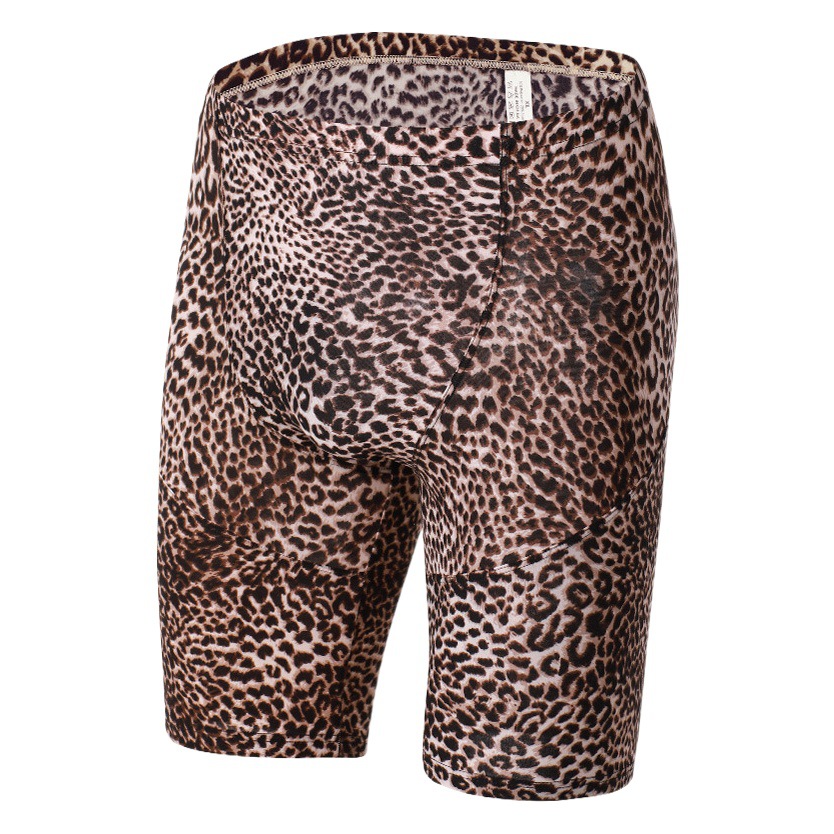 Factory wholesale fashion casual men's boxer lengthened pants home leopard print bedtime underwear close-fitting a generation of hair