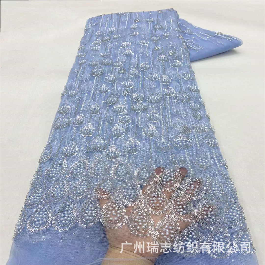 Picture of French Unilateral Drop Children's Wear dress Wedding Dress Sequin Embroidered Bead Fabric Uygur Turban Fabric