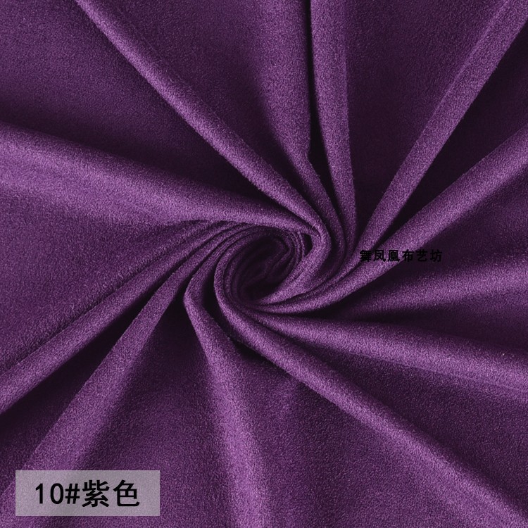 Purple Four-sided Stretch Suede Fabric, Thin Single-sided Brushed Imitation Deerskin Plush Fabric, Soft and Smooth