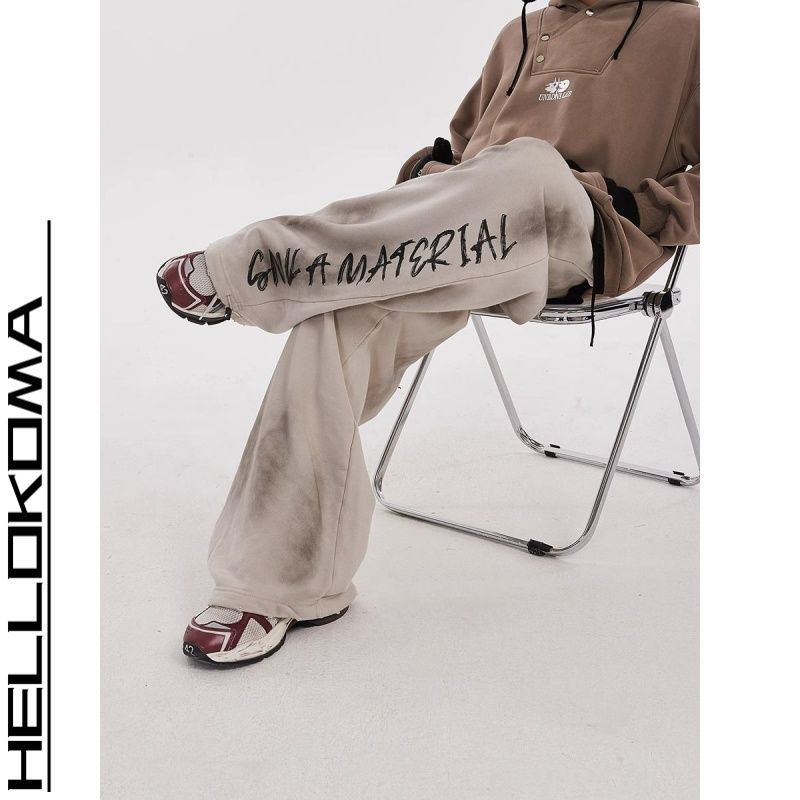Picture of American Style High Street Outdoor Handsome Letter Straight Pants European and American Style New 2024 Old Trousers Men's High Street Trendy