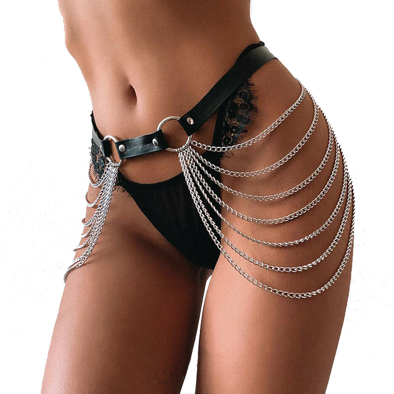 ebay AliExpress wish hot-selling leather waist chain cross-border all-match non-mainstream restraint belt performance accessories belt