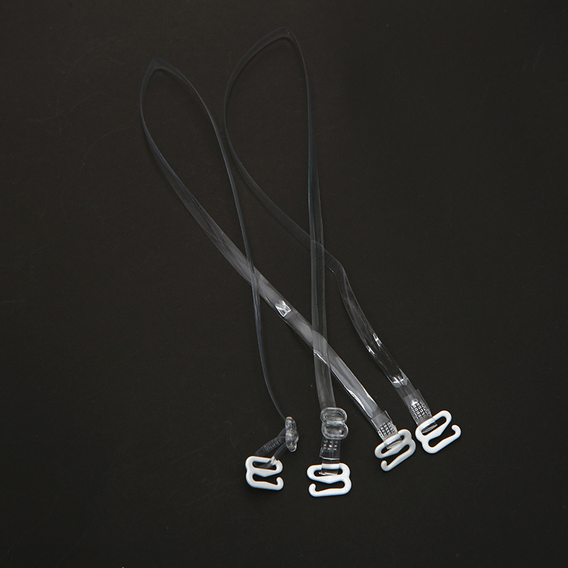 New shoulder strap 5mm wide high elastic bean flat shoulder strap fashion invisible transparent shoulder strap women's underwear strap in stock