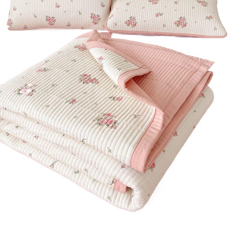 Picture of Mother and Baby Grade a Pure Cotton Bed Cover Three-Piece Set for Naked Sleeping Washed Cotton Cartoon Small Fresh Student Cotton Bed Bed Sheets Bed Cover