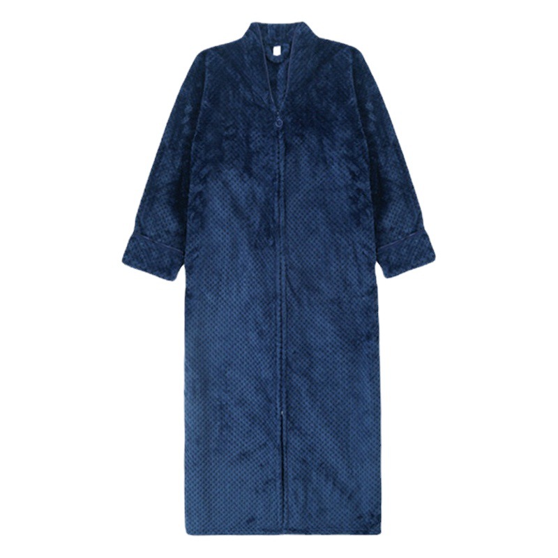 Cross-Border Bathrobe Manufacturer Flannel Nightgown Couple Thickened and Lengthened Nightgown Men and Women Plus Fat Amazon Pajamas Wholesale
