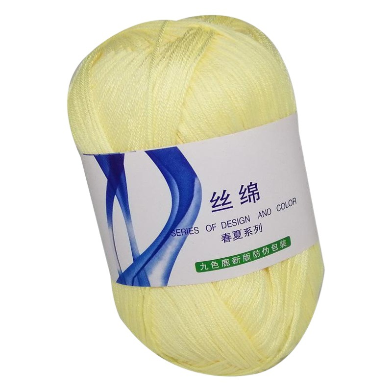 Nine-color deer silk wool wholesale 9099 silk cotton crocheted hand-woven bamboo charcoal cotton lace wool ball