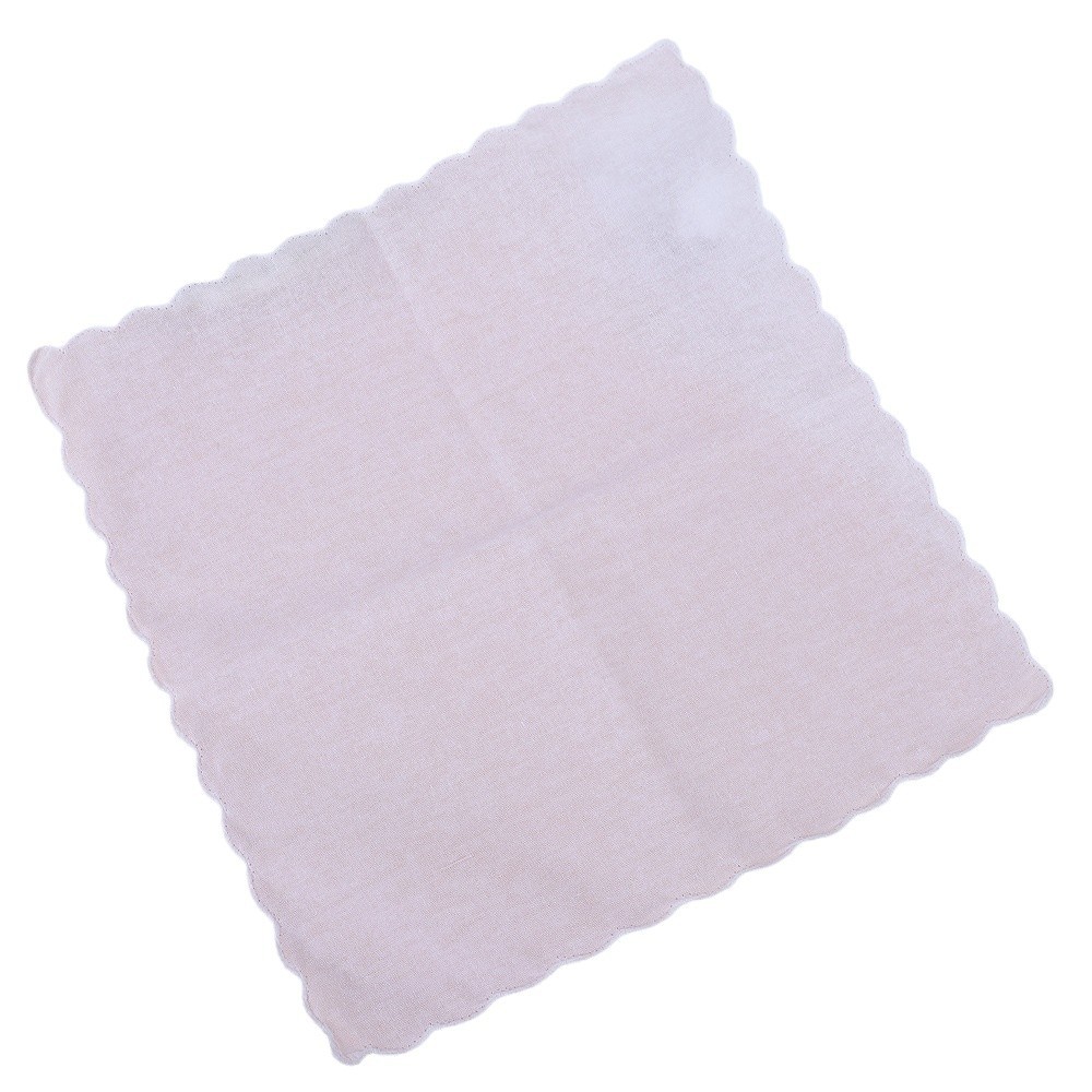 Picture of 30*30cm wave edge high density white square towel can tie dye rubbing printing DIY embroidery white square towel