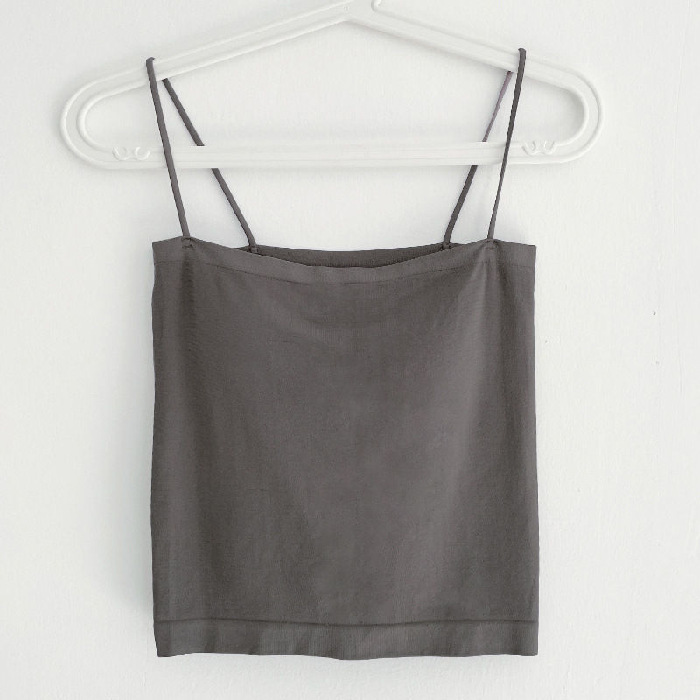 Picture of New 2025 Solid Color Camisole Women's Summer Outer Wear Top No Steel Ring Thin Belt Base Shirt Women's Back