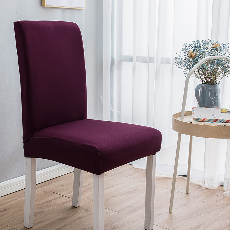 Picture of Cross-border plain milk silk elastic chair cover hotel restaurant half chair cover conference conjoined chair cover wholesale
