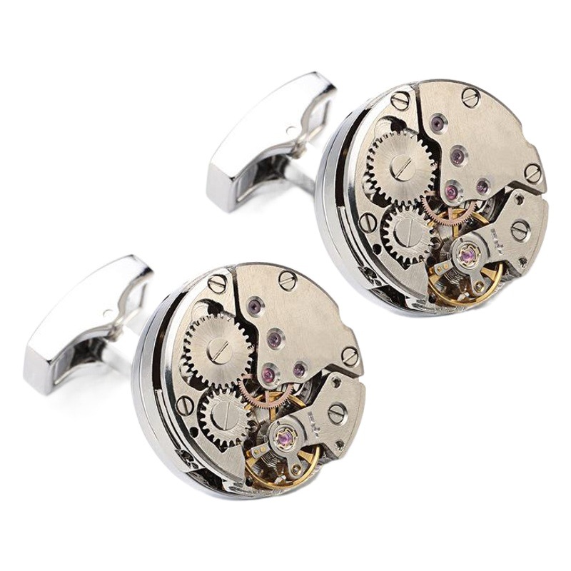 High-end watch movement cufflinks men's French shirt cufflinks movement gear cufflinks nail spot cross-border supply