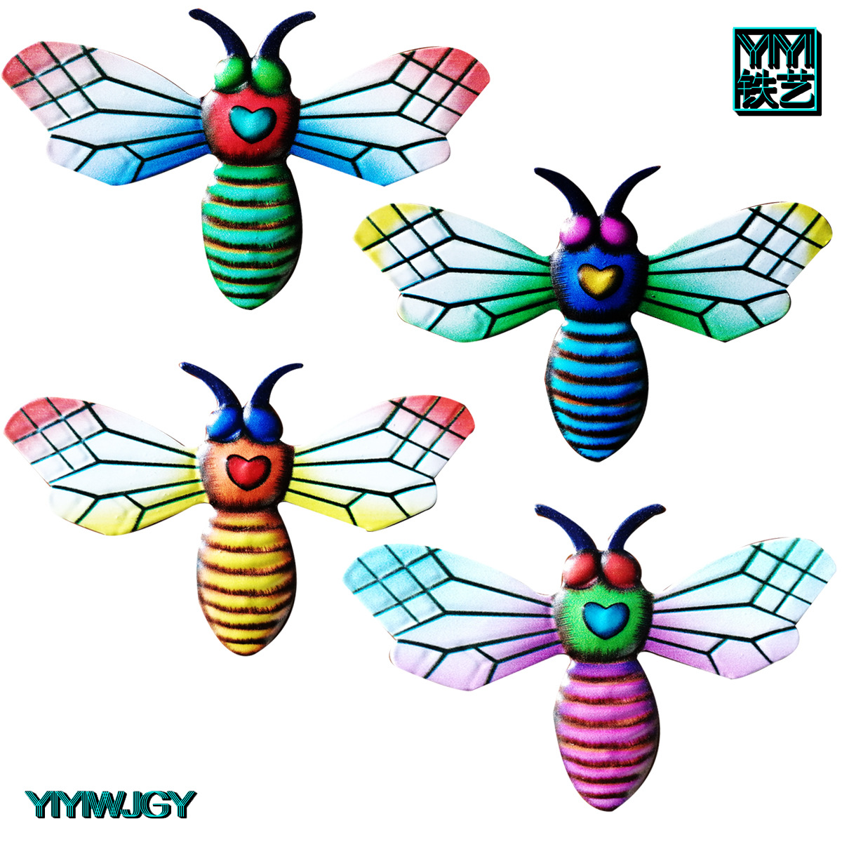 Cross-border Hot Source Home Bee Wall Decoration Garden Decoration Iron Beetle Wall Decoration