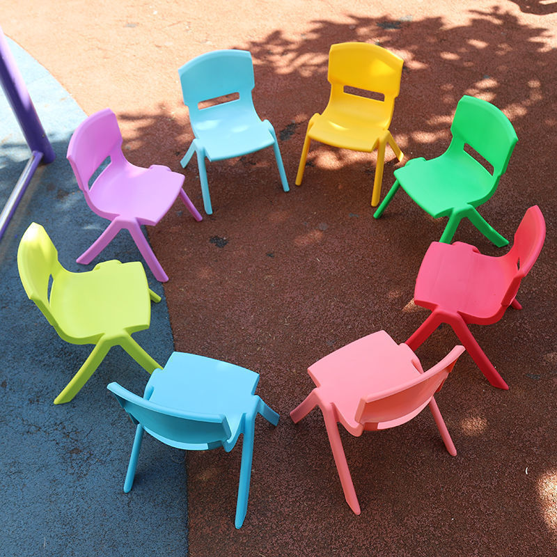 Picture of Thickened bench children's chair kindergarten backrest chair baby dining chair plastic small chair home small stool