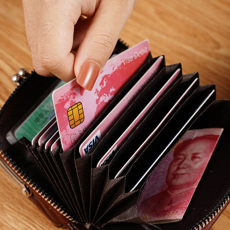 Picture of Ready Supply Factory Cross-Border Supply Women's Buckle Coin Purse 4inch Zipper Clip Bag Clutch Bag Retro Bag