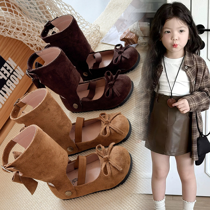 2025 Winter New Trendy Trendy Bow Detachable Mid-Calf Boots Ballet Flats