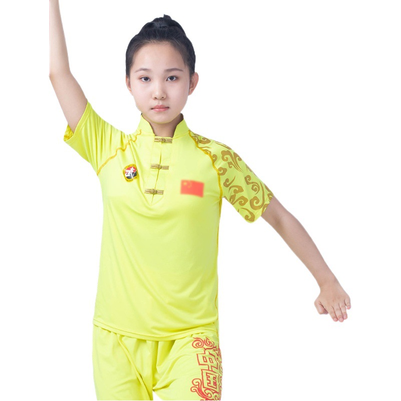 Daye Hengtong Wushu Performance Clothing Training Clothing Training Competition T-shirt Taiji Clothing Men's Short-sleeved Children's Pants Summer