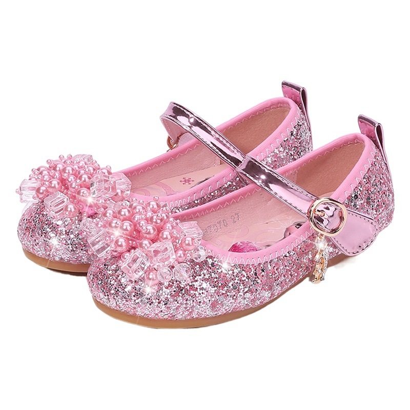 Princess Elsa Children's Shoes Fashion Baby Girl Spring Autumn Single-Layer Shoes Soft-Sole Frozen Children's Crystal Shoes for Girls