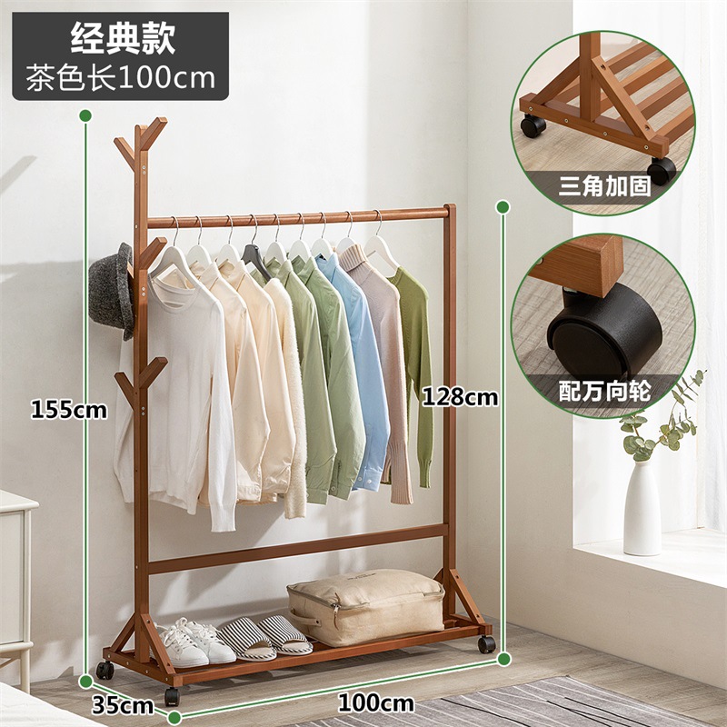 Picture of Coat Rack Floor Hanger Household Hanger Hanging Clothes Floor Rack Bedroom Vertical Simple Rack Hanger
