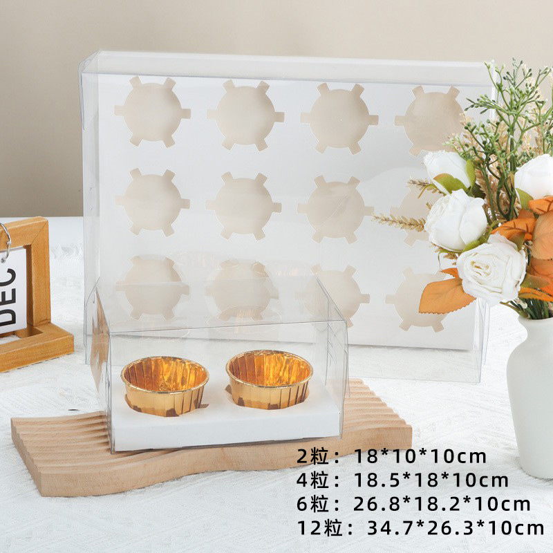 Picture of Spot transparent cup cake box 4 grain 6 grain 12 grain Maffen cup cupcake packaging box wholesale