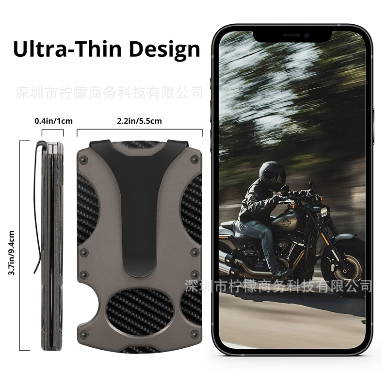 Picture of Factory Cross Border in stock Metal Wallet Men Coin Purse RFID Anti-theft Brush Block Ultra Thin Metal Wallet
