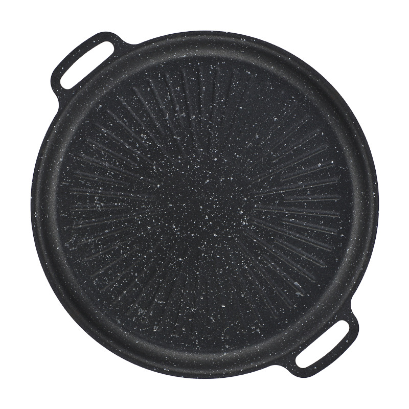 Picture of Outdoor Grill Pan with Maifan Stone Non-Stick Korean Barbecue Grill Pan Teppanyaki Outdoor Frying Pan Cassette Stove Camping Barbecue Grill Pan