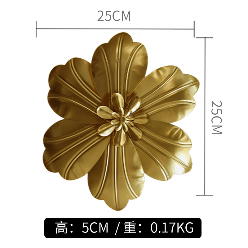 Picture of Light Luxury Metal Stereo Flower Wall Hanging DIY Wall Decoration Living Room Bedroom Tv Wall Hanging Single Small Wall Decoration