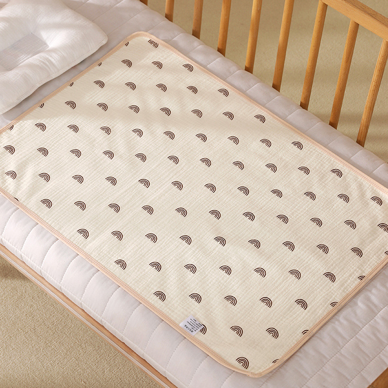 Picture of Baby Care Pad Waterproof Washable Pure Cotton Breathable Large Size Kindergarten Kidsren Can Use Baby Diaper Pad