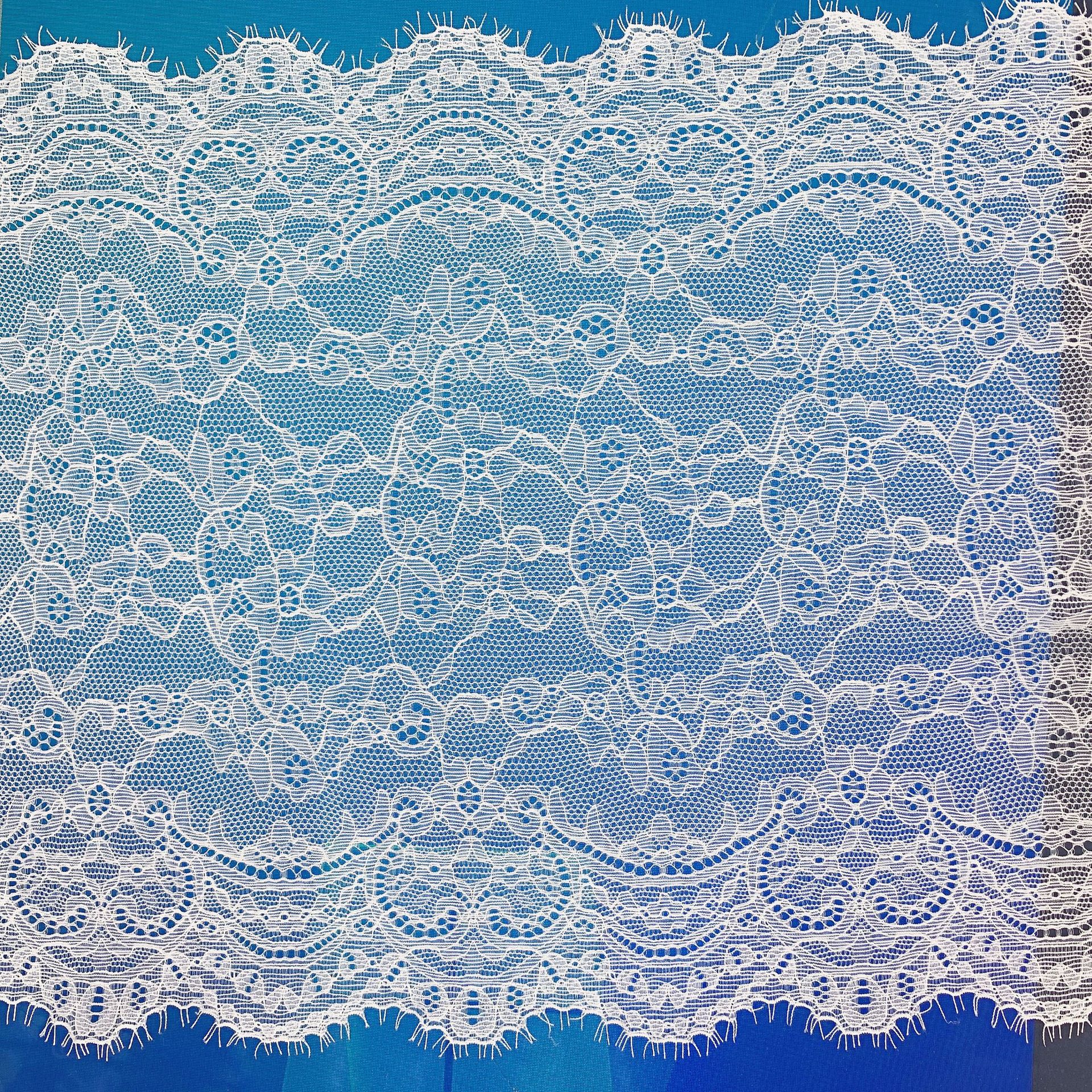 TY flower height 25CM spacing 4.5CM double wave eyelash lace elastic bar code lace
