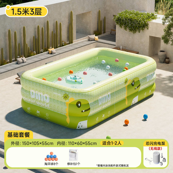 Picture of New Children's Home Outdoor Inflatable Swimming Pool Large Sun Protection Pool Thickened Environmentally Friendly Baby Swimming Pool